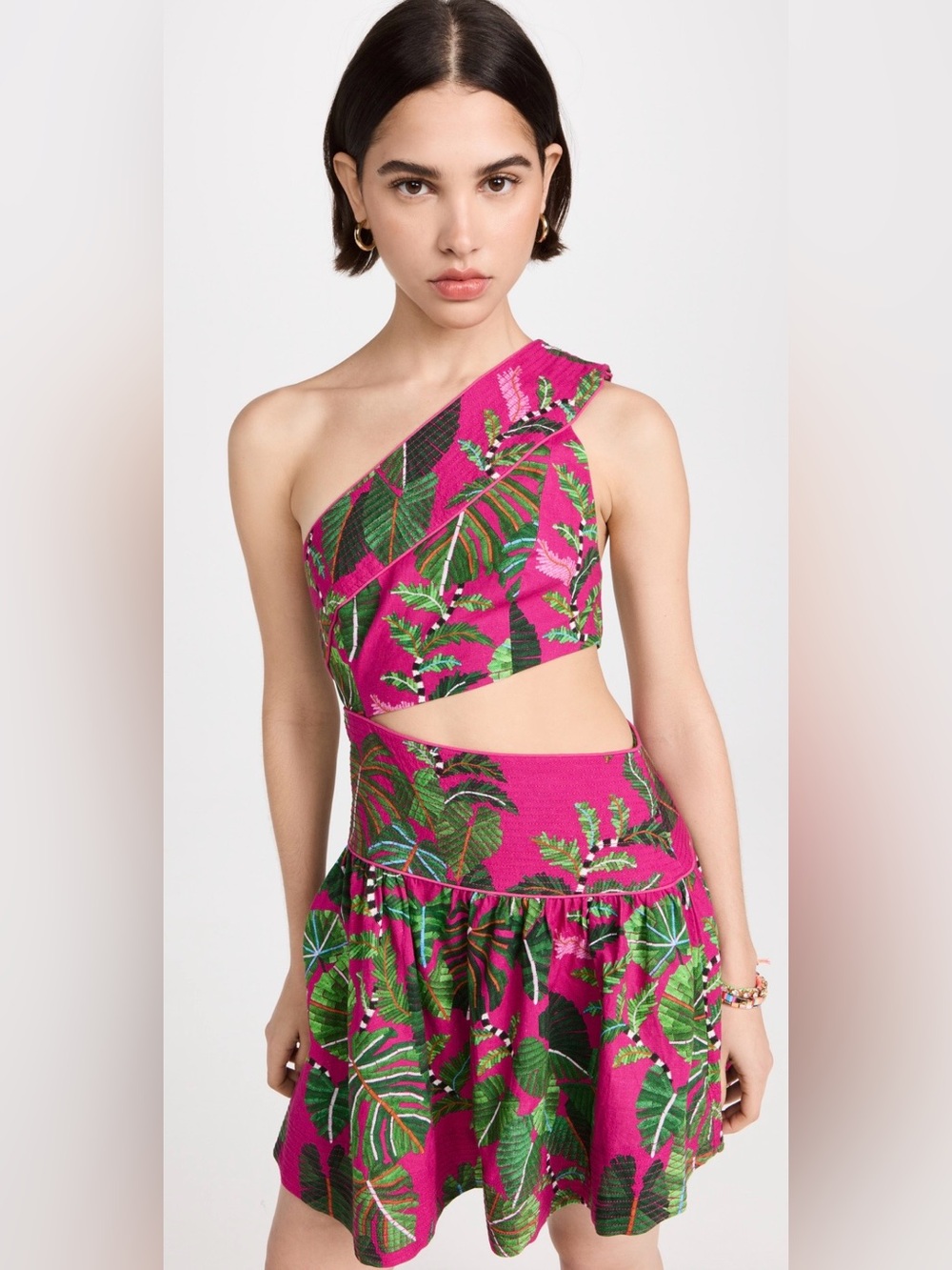 Farm Rio cut out Tropical Green Leaf Print Mini Editor List/Blogger Fav